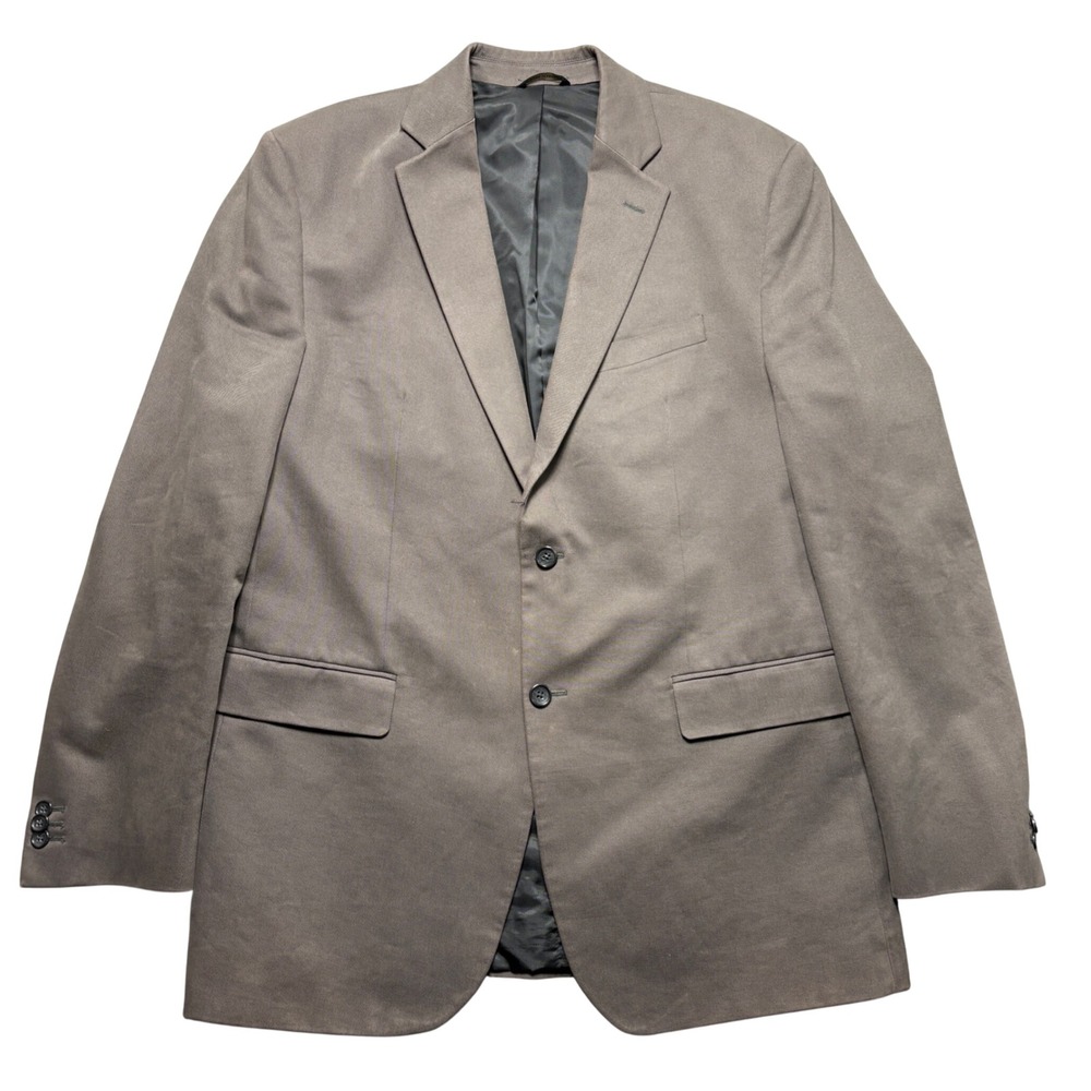 Banana Republic Mens Gray Cotton Twill 2-Button Blazer Sport Coat Jacket 46L